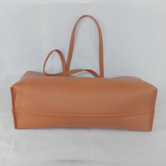 *SOLD* Mark & Graham Tote Brown Vegan Leather Tie Close Bag HMG - Picture 6 of 6